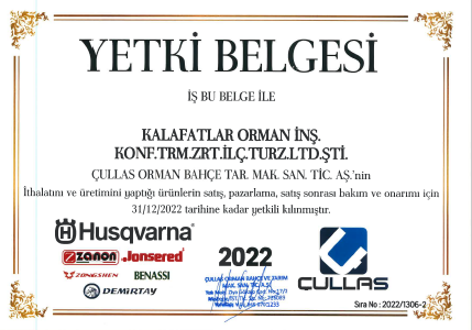 ÇULLAS YETKİLİ BAYİ BELGESİ